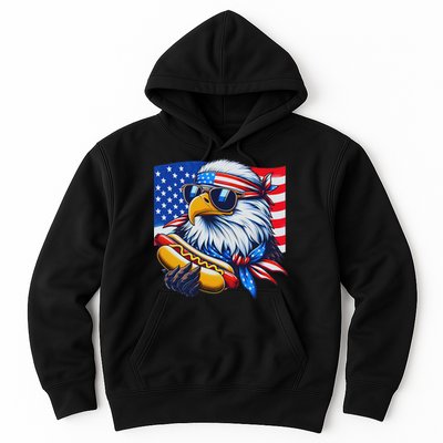 Funny Bald Eagle Hotdog American Flag 4th Of July Patriotic Hoodie