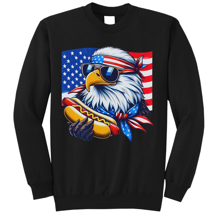 Funny Bald Eagle Hotdog American Flag 4th Of July Patriotic Sweatshirt