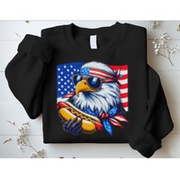 Funny Bald Eagle Hotdog American Flag 4th Of July Patriotic Sweatshirt