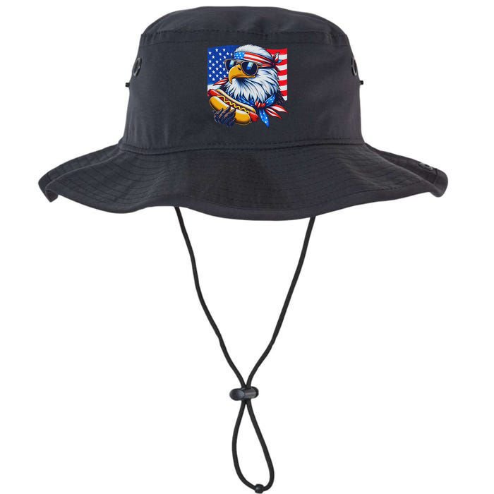 Funny Bald Eagle Hotdog American Flag 4th Of July Patriotic Bucket Hat