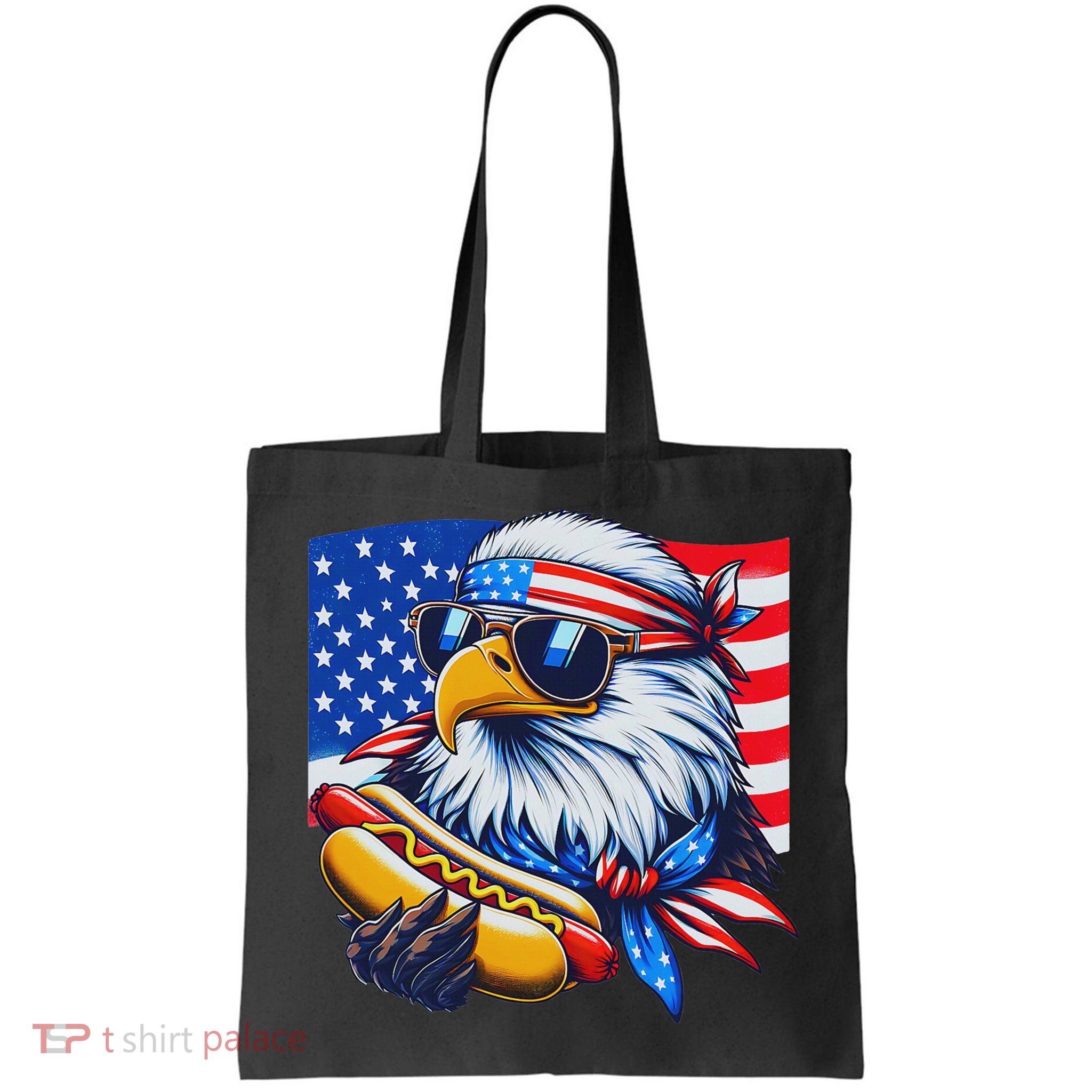 Funny Bald Eagle Hotdog American Flag 4th Of July Patriotic Bag