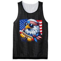 Funny Bald Eagle Hotdog American Flag 4th Of July Patriotic Mesh Reversible Basketball Jersey Tank