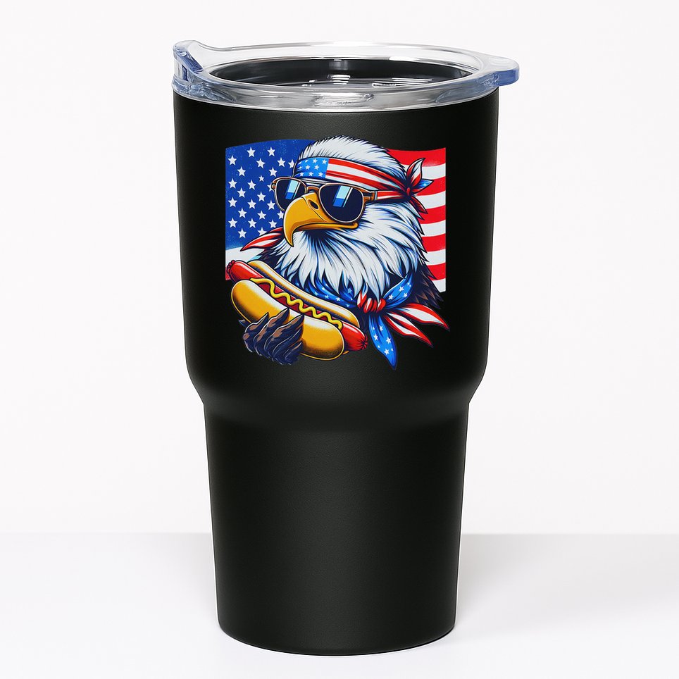 Funny Bald Eagle Hotdog American Flag 4th Of July Patriotic Tumbler