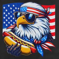 Funny Bald Eagle Hotdog American Flag 4th Of July Patriotic Golf Towel