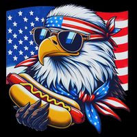 Funny Bald Eagle Hotdog American Flag 4th Of July Patriotic Short Acrylic Beanie