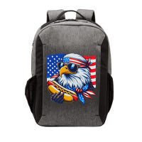 Funny Bald Eagle Hotdog American Flag 4th Of July Patriotic Vector Backpack