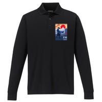 Funny Blue Eye Samurai Mizu Performance Long Sleeve Polo