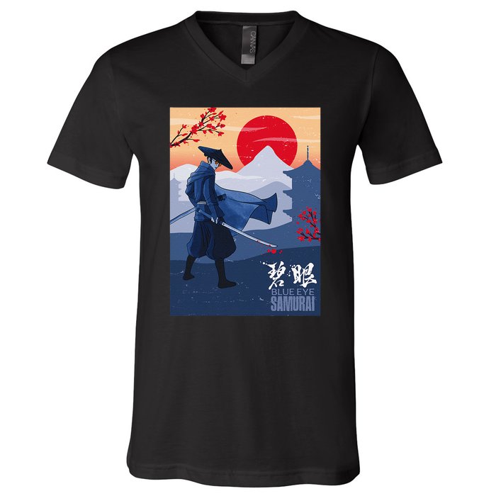 Funny Blue Eye Samurai Mizu V-Neck T-Shirt