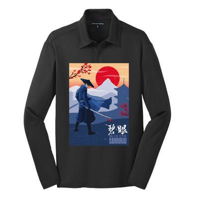 Funny Blue Eye Samurai Mizu Silk Touch Performance Long Sleeve Polo