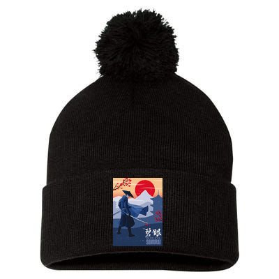 Funny Blue Eye Samurai Mizu Pom Pom 12in Knit Beanie