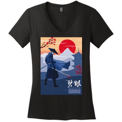 Funny Blue Eye Samurai Mizu Women's V-Neck T-Shirt