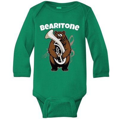 Funny Bearitone Euphonium For Horn Player Baritone Baby Long Sleeve Bodysuit