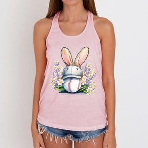 Funny Baseball Easter Baseball Players Dads Sons Gift Women's Knotted Racerback Tank