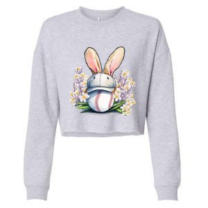 Funny Baseball Easter Baseball Players Dads Sons Gift Cropped Pullover Crew