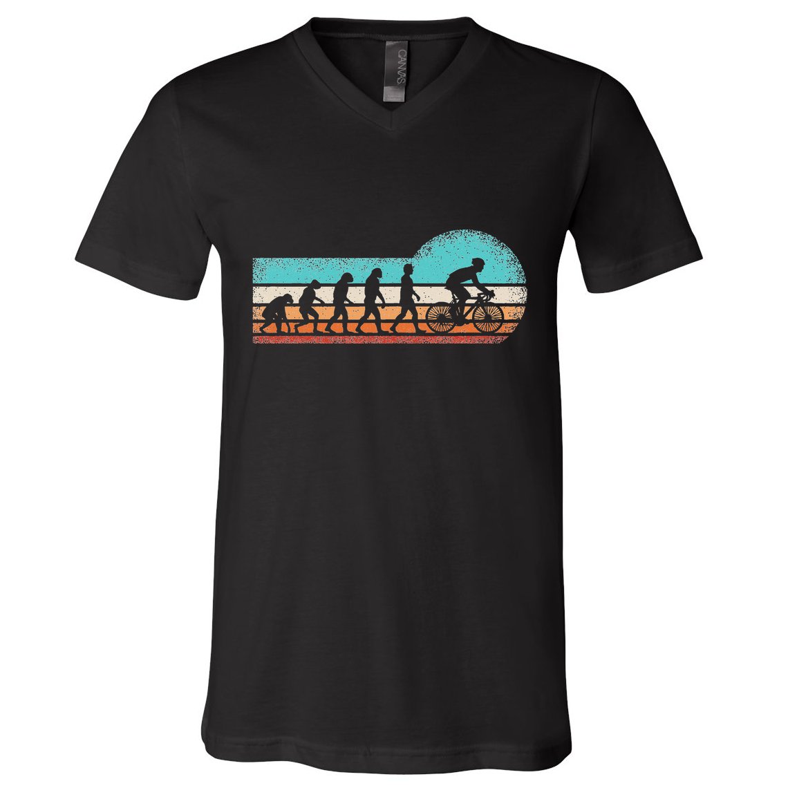 Funny Bicycle Evolution Mountain Bike Cyclist Cycling Bike V-Neck T-Shirt
