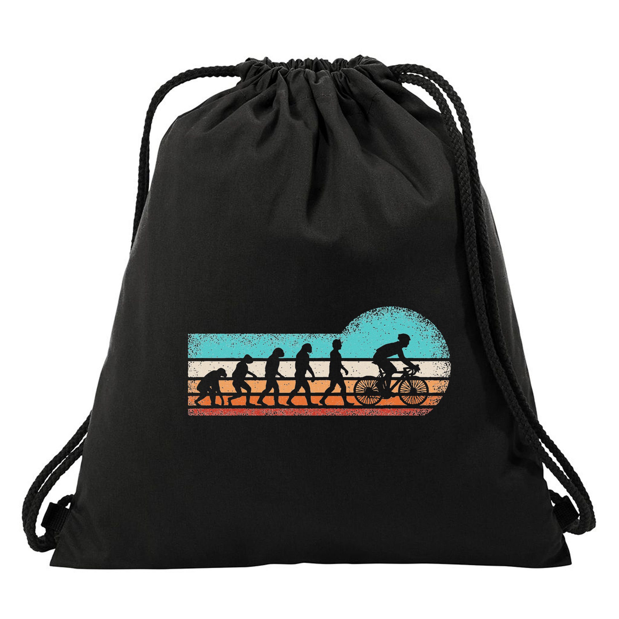 Funny Bicycle Evolution Mountain Bike Cyclist Cycling Bike Drawstring Bag