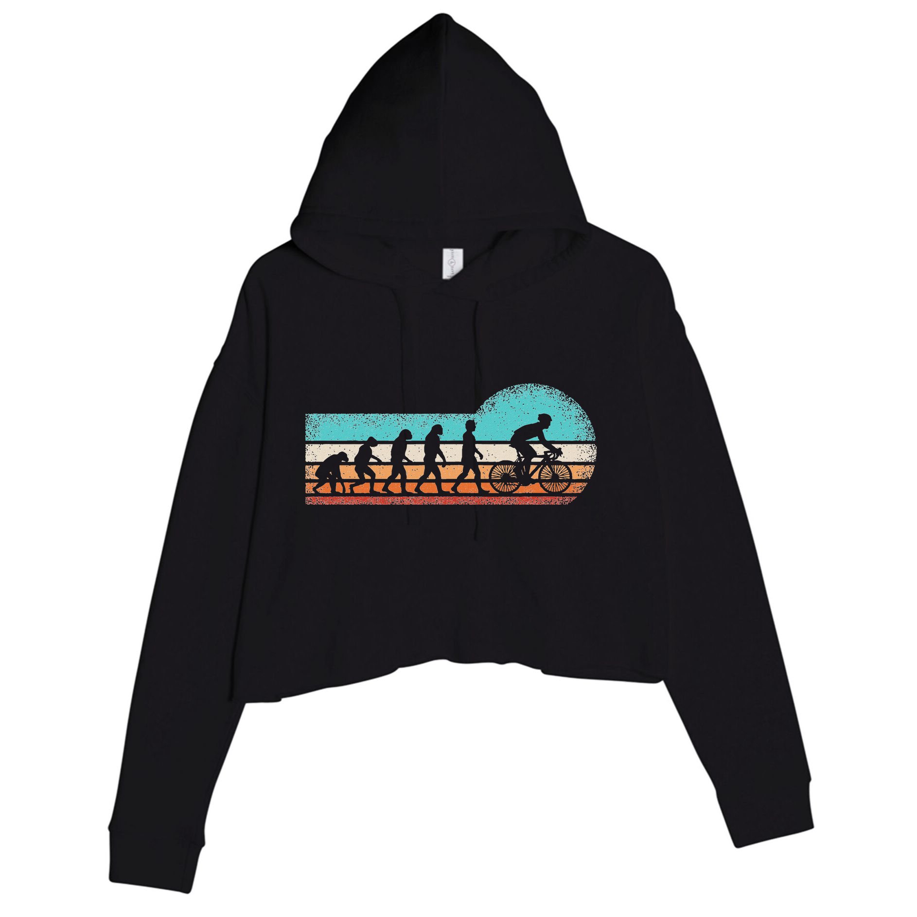 Funny Bicycle Evolution Mountain Bike Cyclist Cycling Bike Crop Fleece Hoodie