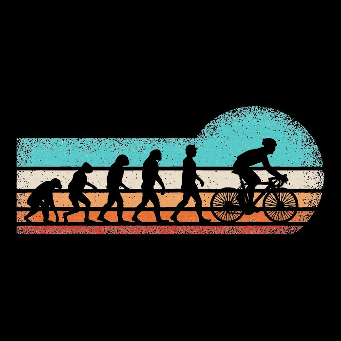 Funny Bicycle Evolution Mountain Bike Cyclist Cycling Bike Womens T-Shirt
