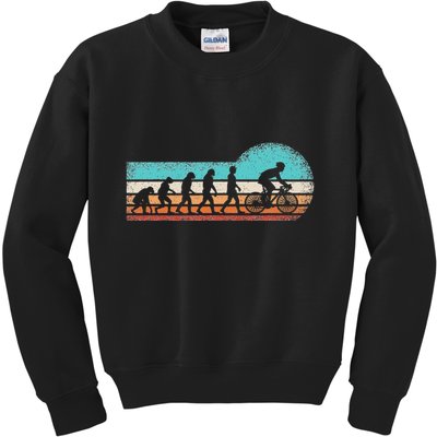 Funny Bicycle Evolution Mountain Bike Cyclist Cycling Bike Kids Sweatshirt