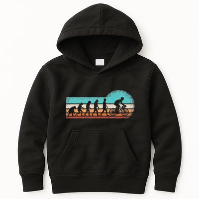 Funny Bicycle Evolution Mountain Bike Cyclist Cycling Bike Kids Hoodie
