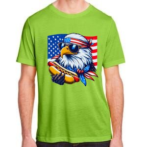 Funny Bald Eagle Hotdog American Flag 4th Of July Patriotic Adult ChromaSoft Performance T-Shirt