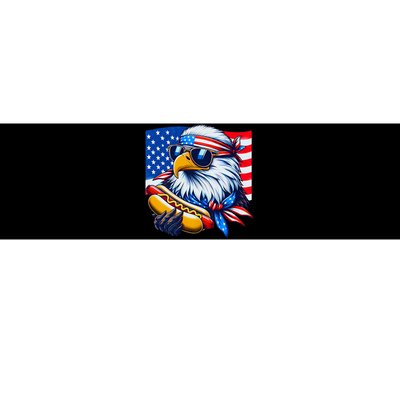 Funny Bald Eagle Hotdog American Flag 4th Of July Patriotic Bumper Sticker