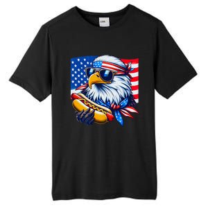 Funny Bald Eagle Hotdog American Flag 4th Of July Patriotic Tall Fusion ChromaSoft Performance T-Shirt