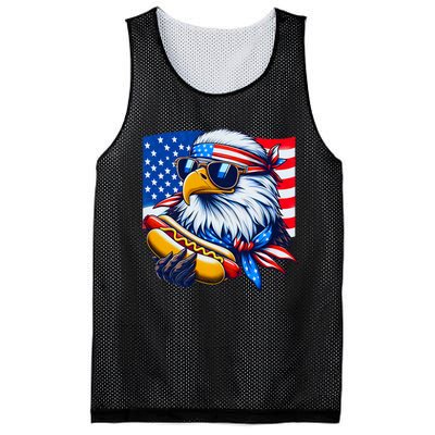 Funny Bald Eagle Hotdog American Flag 4th Of July Patriotic Mesh Reversible Basketball Jersey Tank