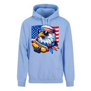 Funny Bald Eagle Hotdog American Flag 4th Of July Patriotic Unisex Surf Hoodie