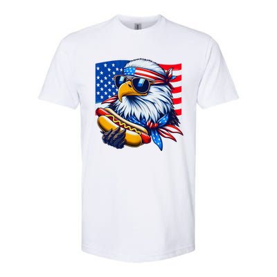 Funny Bald Eagle Hotdog American Flag 4th Of July Patriotic Softstyle CVC T-Shirt