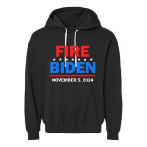 Fire Biden Elect Trump President 2024 Republican Patriot Garment-Dyed Fleece Hoodie