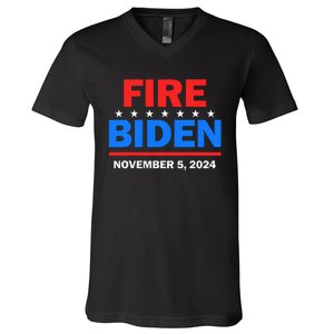 Fire Biden Elect Trump President 2024 Republican Patriot V-Neck T-Shirt