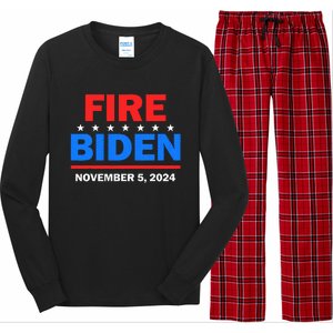 Fire Biden Elect Trump President 2024 Republican Patriot Long Sleeve Pajama Set