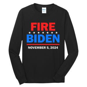 Fire Biden Elect Trump President 2024 Republican Patriot Tall Long Sleeve T-Shirt