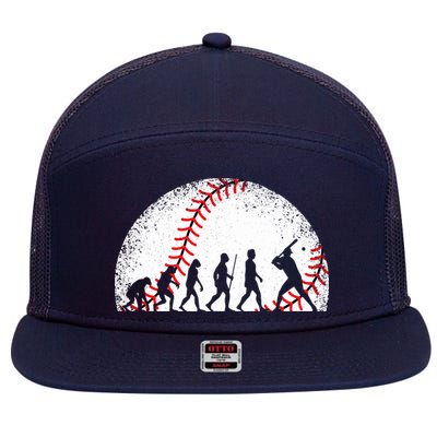Funny Baseball Evolution Baseball Player 7 Panel Mesh Trucker Snapback Hat
