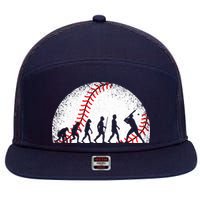 Funny Baseball Evolution Baseball Player 7 Panel Mesh Trucker Snapback Hat