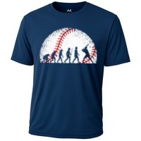 Funny Baseball Evolution Baseball Player Cooling Performance Crew T-Shirt