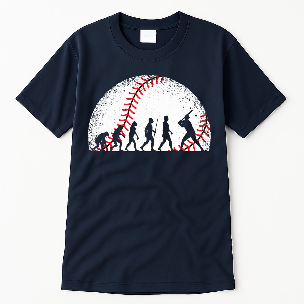 Funny Baseball Evolution Baseball Player Tall T-Shirt