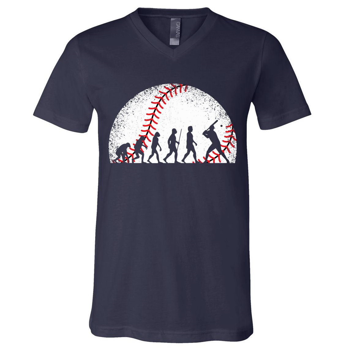 Funny Baseball Evolution Baseball Player V-Neck T-Shirt