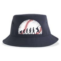 Funny Baseball Evolution Baseball Player Sustainable Bucket Hat
