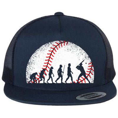 Funny Baseball Evolution Baseball Player Flat Bill Trucker Hat