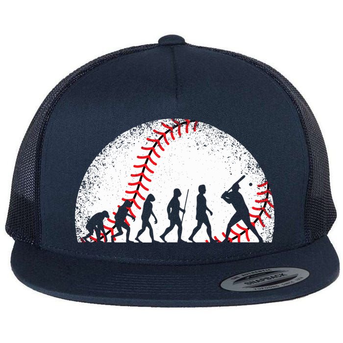 Funny Baseball Evolution Baseball Player Flat Bill Trucker Hat
