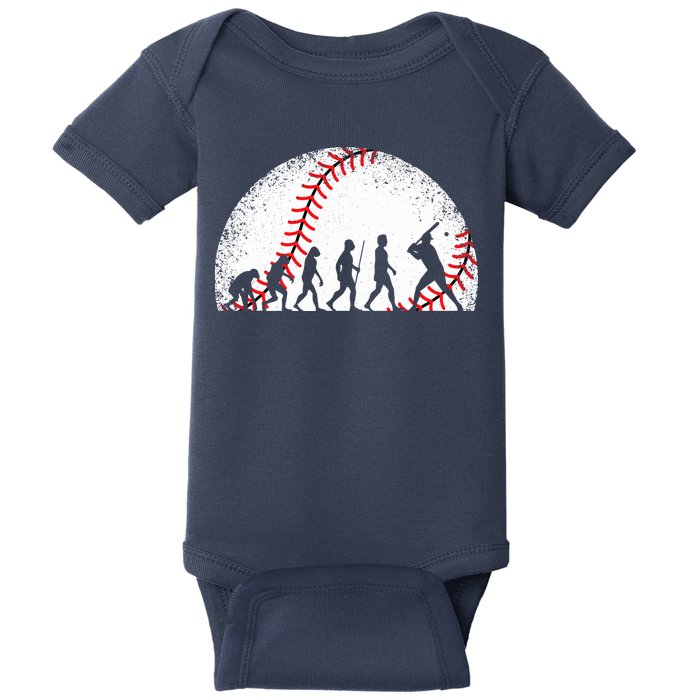 Funny Baseball Evolution Baseball Player Baby Bodysuit