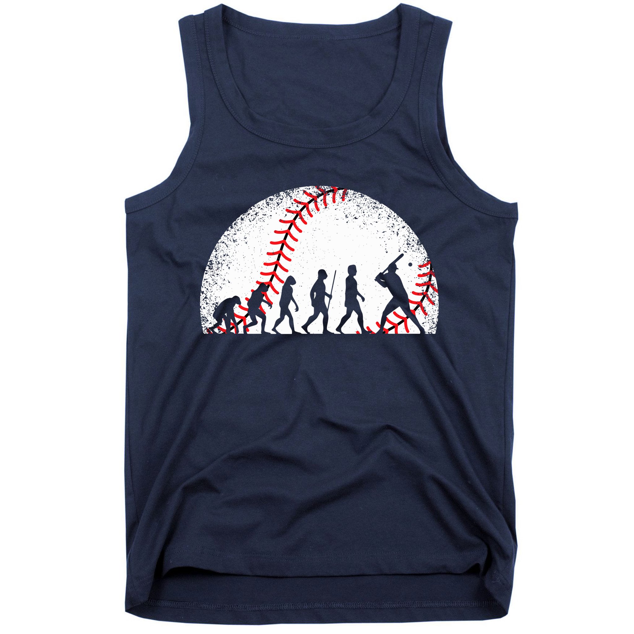 Funny Baseball Evolution Baseball Player Tank Top