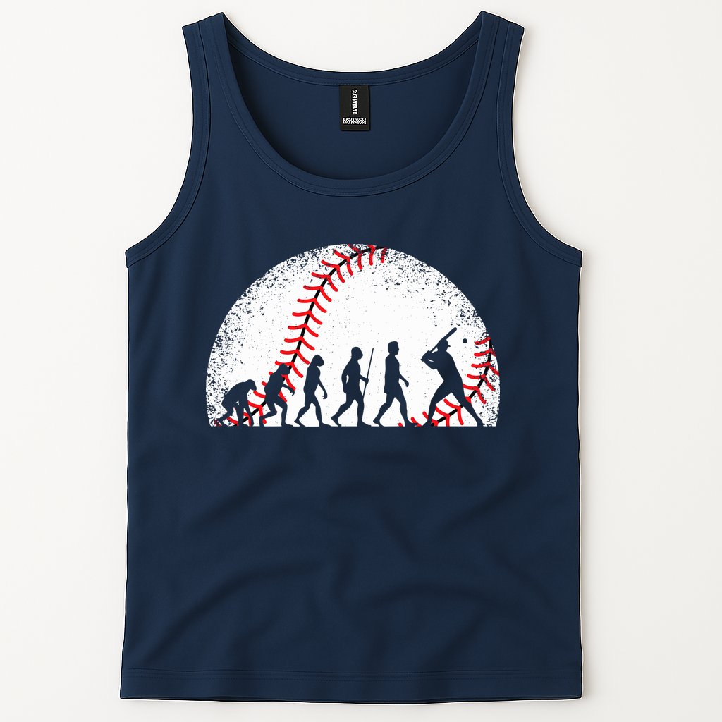 Funny Baseball Evolution Baseball Player Tank Top