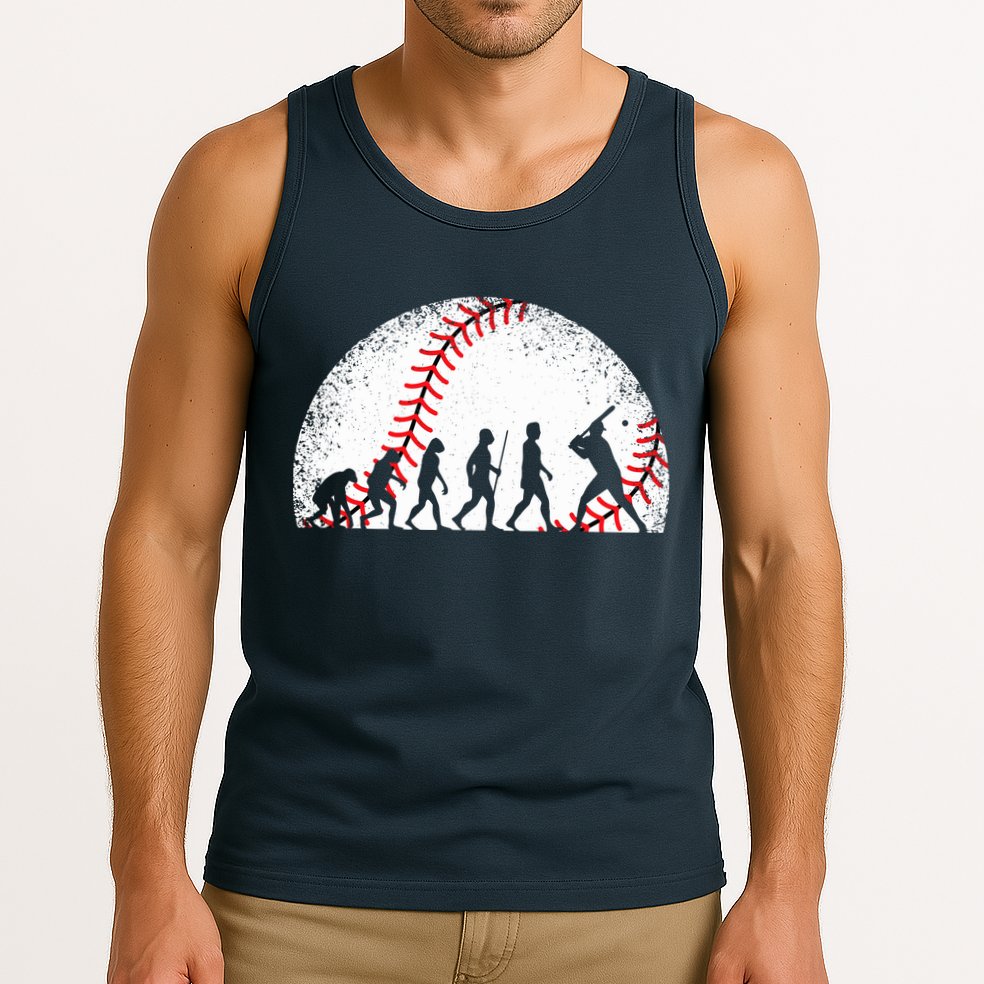 Funny Baseball Evolution Baseball Player Tank Top