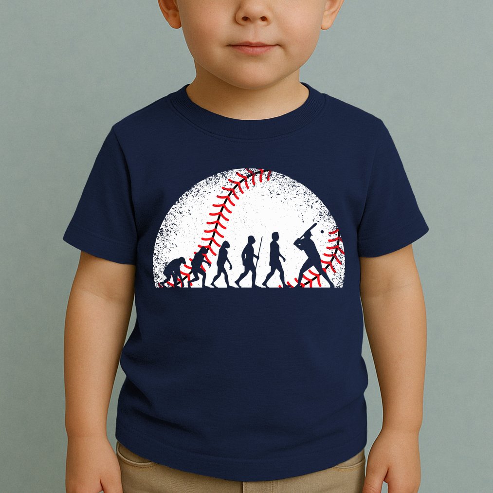 Funny Baseball Evolution Baseball Player Toddler T-Shirt