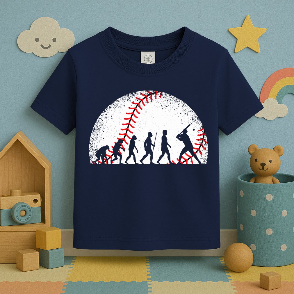 Funny Baseball Evolution Baseball Player Toddler T-Shirt