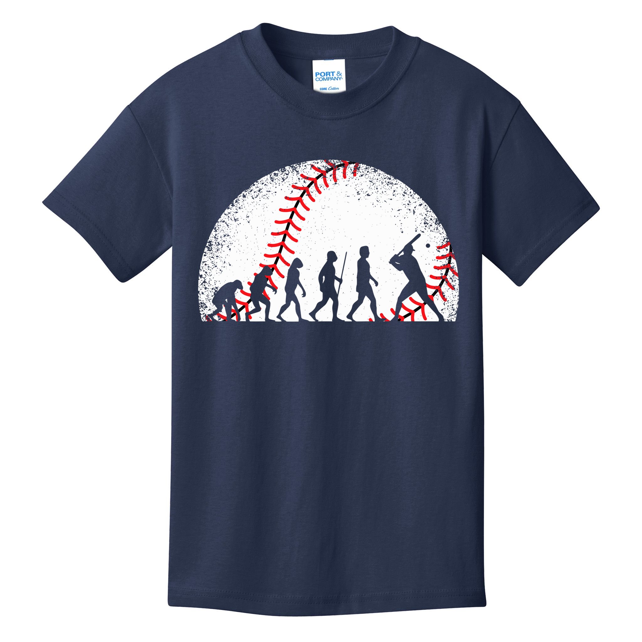 Funny Baseball Evolution Baseball Player Kids T-Shirt