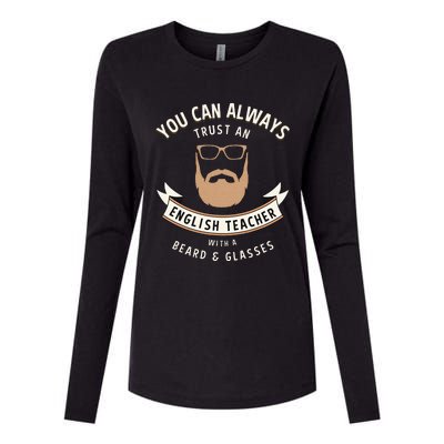 Funny Bearded English Teacher Womens Cotton Relaxed Long Sleeve T-Shirt